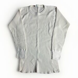 Vintage JE Morgan Thermal Shirt Mens Large Long Sleeve Waffle Knit Made USA